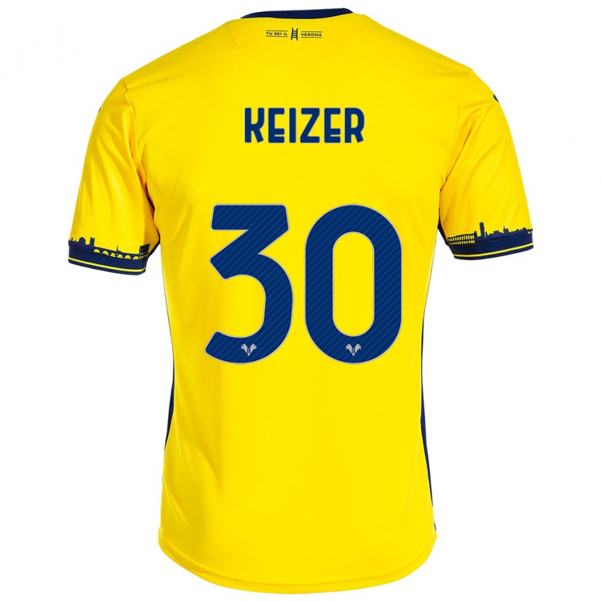 Kinderen Fanny Keizer #30 Geel Uitshirt Uittenue 2023/24 T-Shirt België