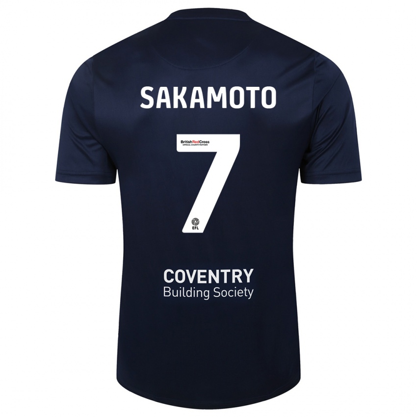 Kinderen Tatsuhiro Sakamoto #7 Rode Marine Uitshirt Uittenue 2023/24 T-Shirt België