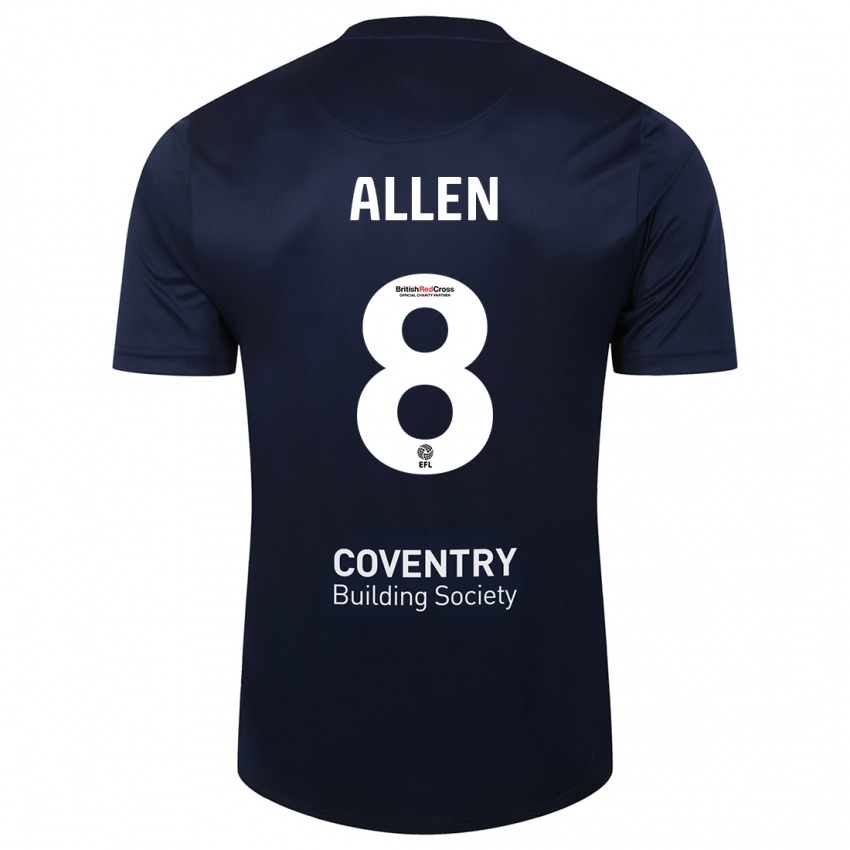 Kinderen Jamie Allen #8 Rode Marine Uitshirt Uittenue 2023/24 T-Shirt België