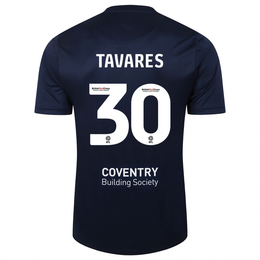 Kinderen Fábio Tavares #30 Rode Marine Uitshirt Uittenue 2023/24 T-Shirt België