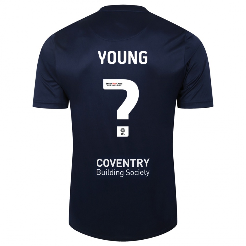 Kinderen Shay Young #0 Rode Marine Uitshirt Uittenue 2023/24 T-Shirt België