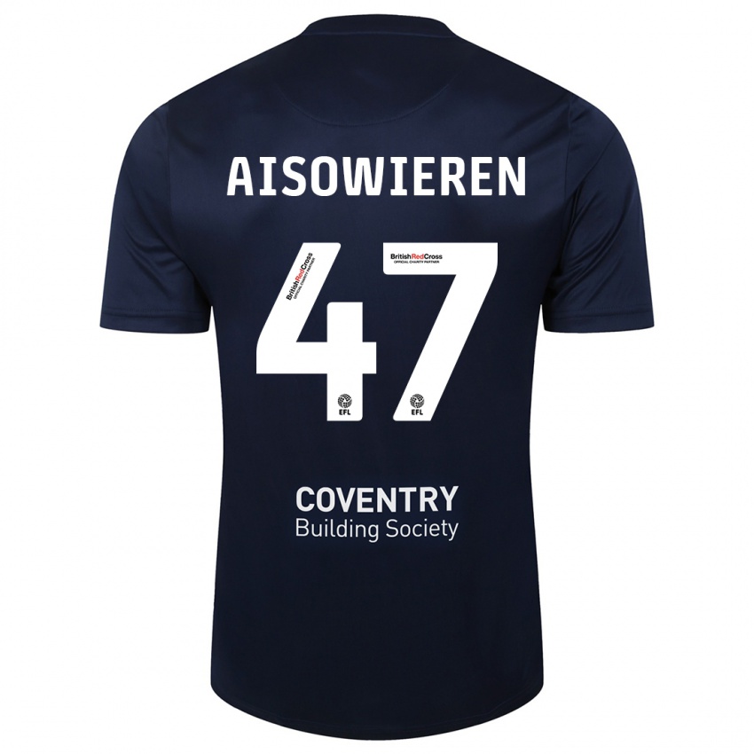 Kinderen Evan Eghosa Aisowieren #47 Rode Marine Uitshirt Uittenue 2023/24 T-Shirt België