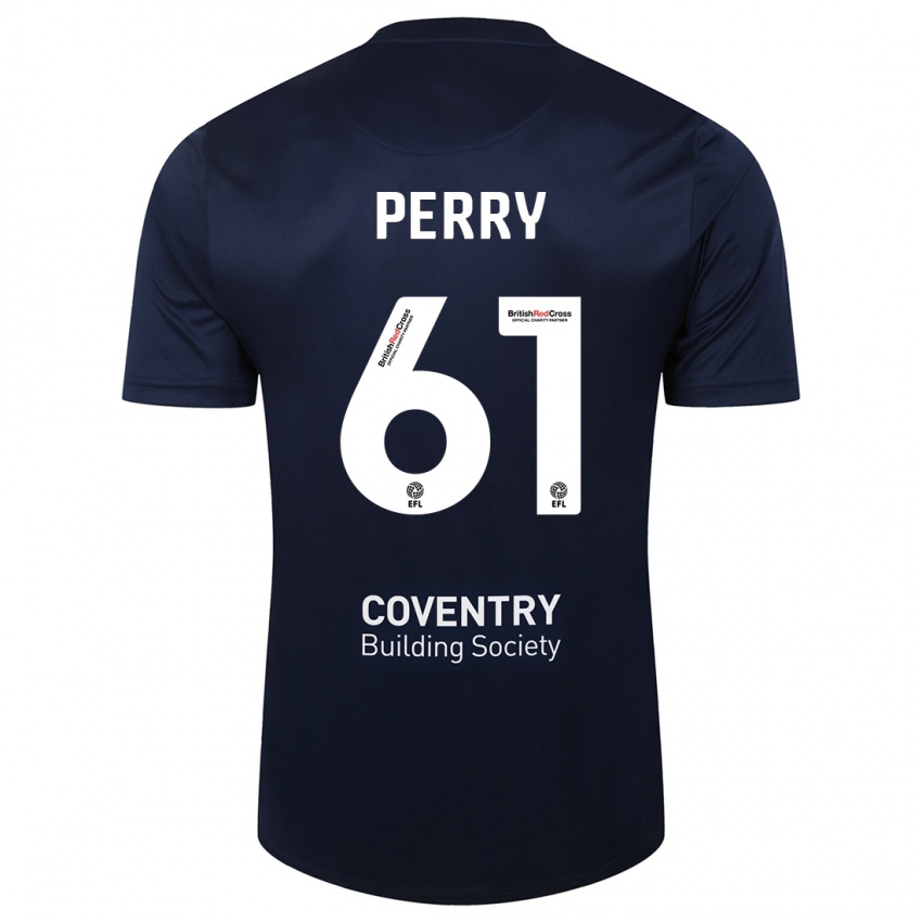 Kinderen Callum Perry #61 Rode Marine Uitshirt Uittenue 2023/24 T-Shirt België