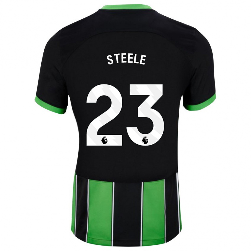 Kinderen Jason Steele #23 Zwart Groen Uitshirt Uittenue 2023/24 T-Shirt België