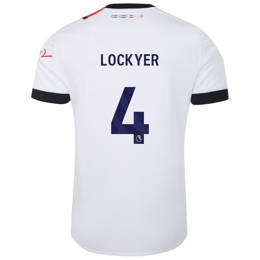 Enfant Maillot Tom Lockyer #4 Blanc Tenues Extérieur 2023/24 T-Shirt Belgique