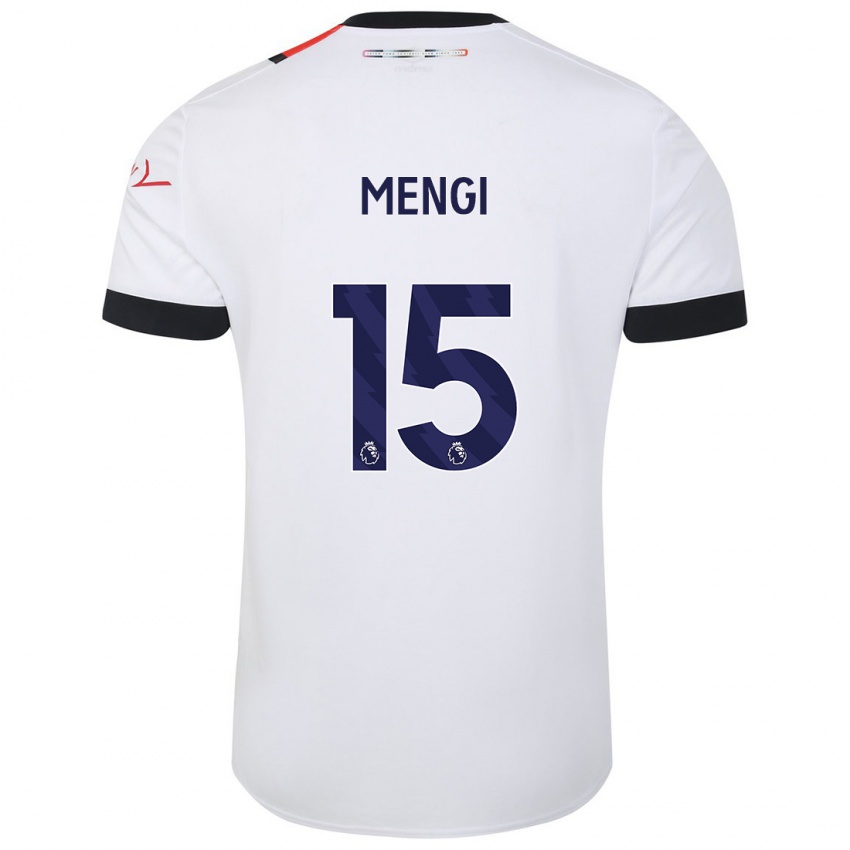 Enfant Maillot Teden Mengi #15 Blanc Tenues Extérieur 2023/24 T-Shirt Belgique