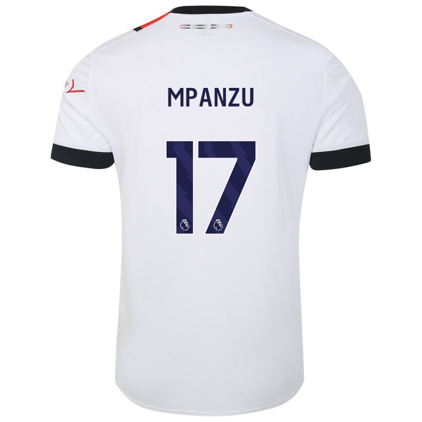 Enfant Maillot Pelly Ruddock Mpanzu #17 Blanc Tenues Extérieur 2023/24 T-Shirt Belgique
