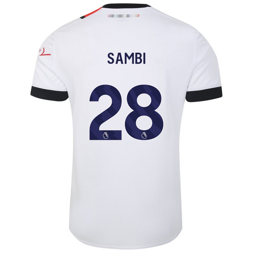 Enfant Maillot Albert Sambi Lokonga #28 Blanc Tenues Extérieur 2023/24 T-Shirt Belgique