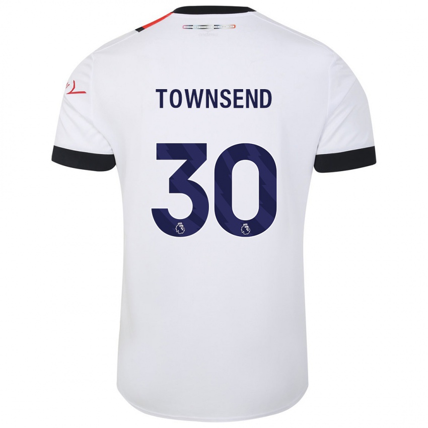 Enfant Maillot Andros Townsend #30 Blanc Tenues Extérieur 2023/24 T-Shirt Belgique
