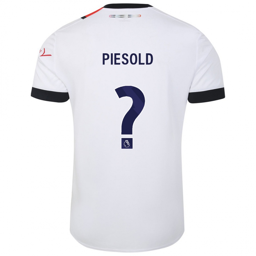 Enfant Maillot Axel Piesold #0 Blanc Tenues Extérieur 2023/24 T-Shirt Belgique