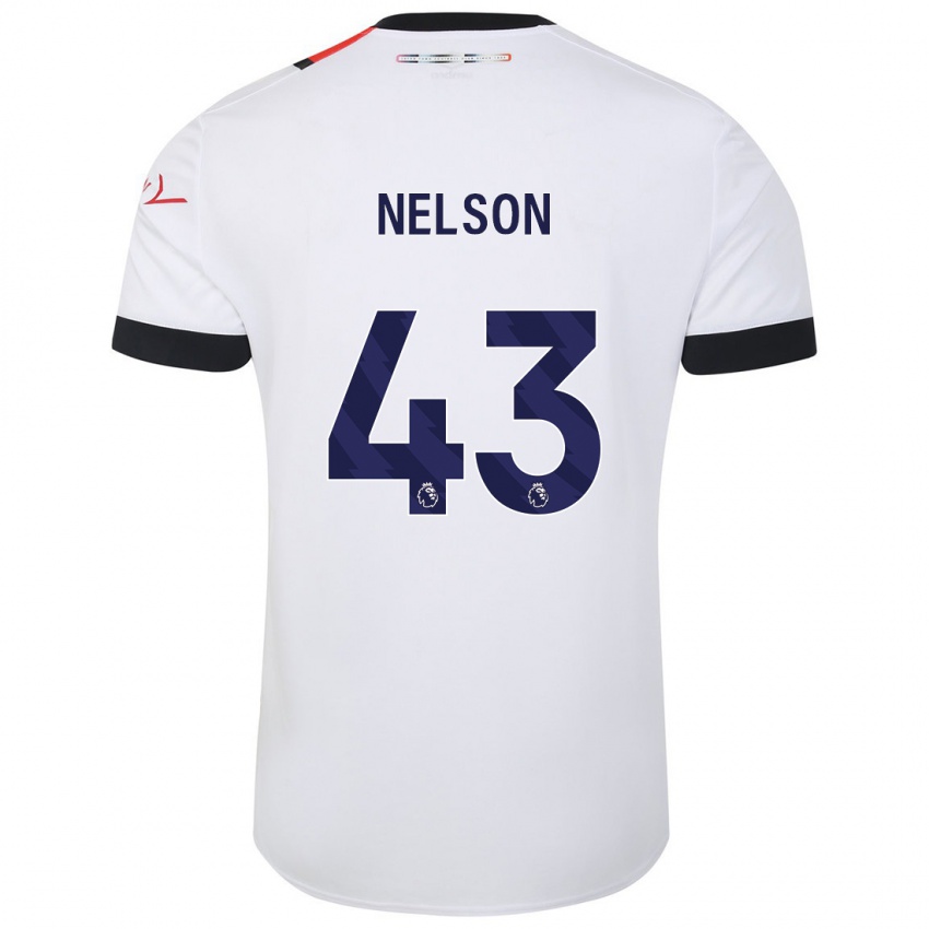 Kinderen Zack Nelson #43 Wit Uitshirt Uittenue 2023/24 T-Shirt België