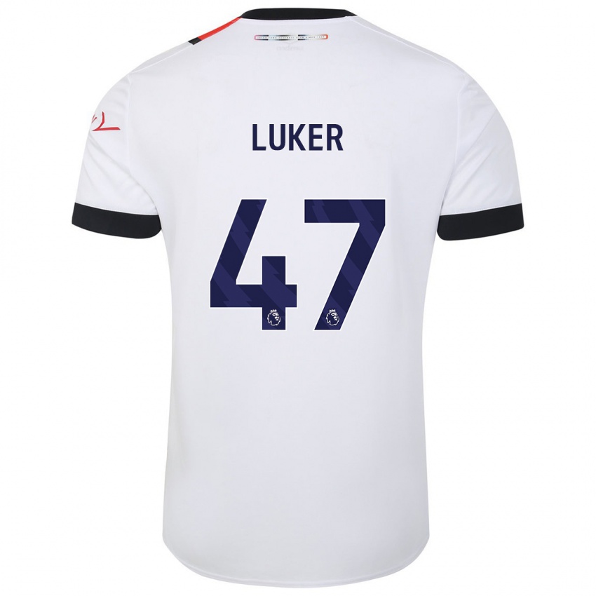 Kinderen Jayden Luker #47 Wit Uitshirt Uittenue 2023/24 T-Shirt België