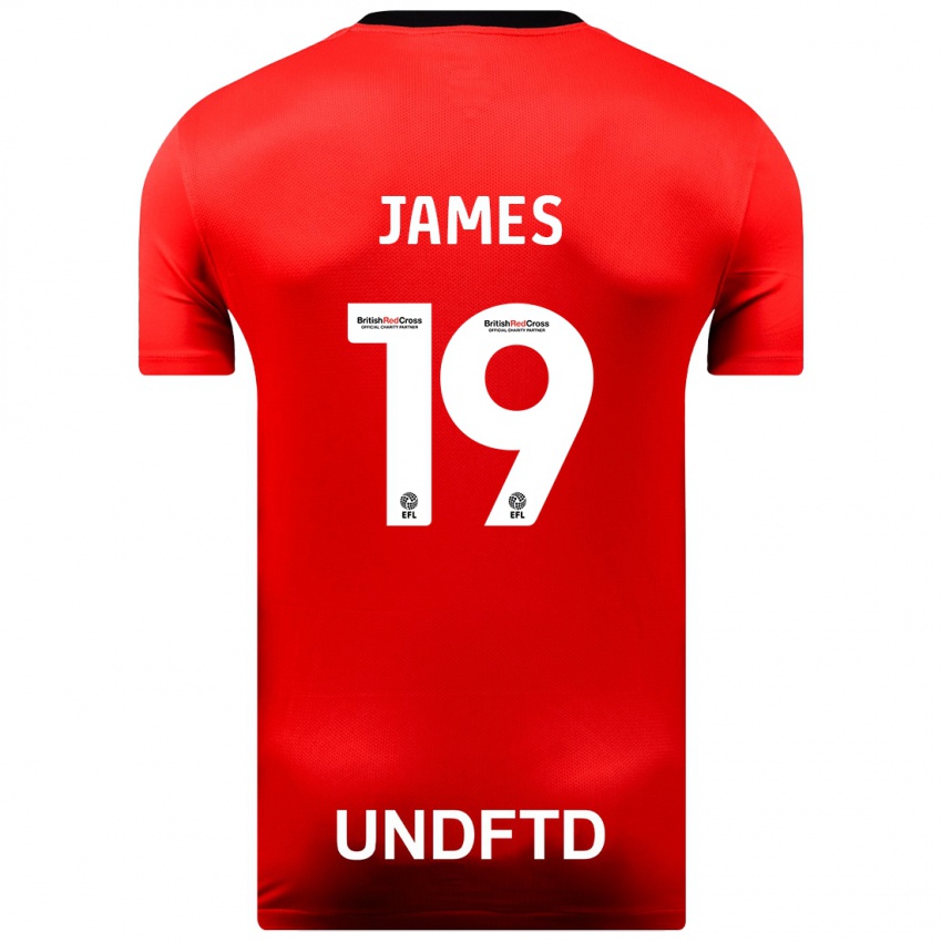 Kinderen Jordan James #19 Rood Uitshirt Uittenue 2023/24 T-Shirt België