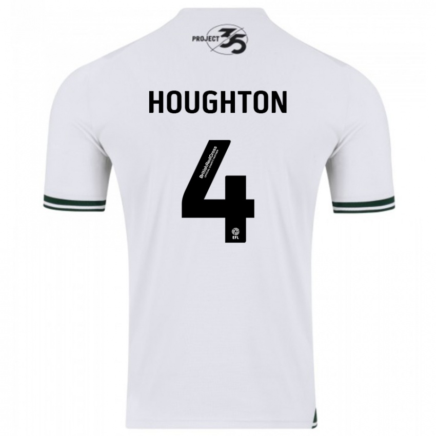 Enfant Maillot Jordan Houghton #4 Blanc Tenues Extérieur 2023/24 T-Shirt Belgique