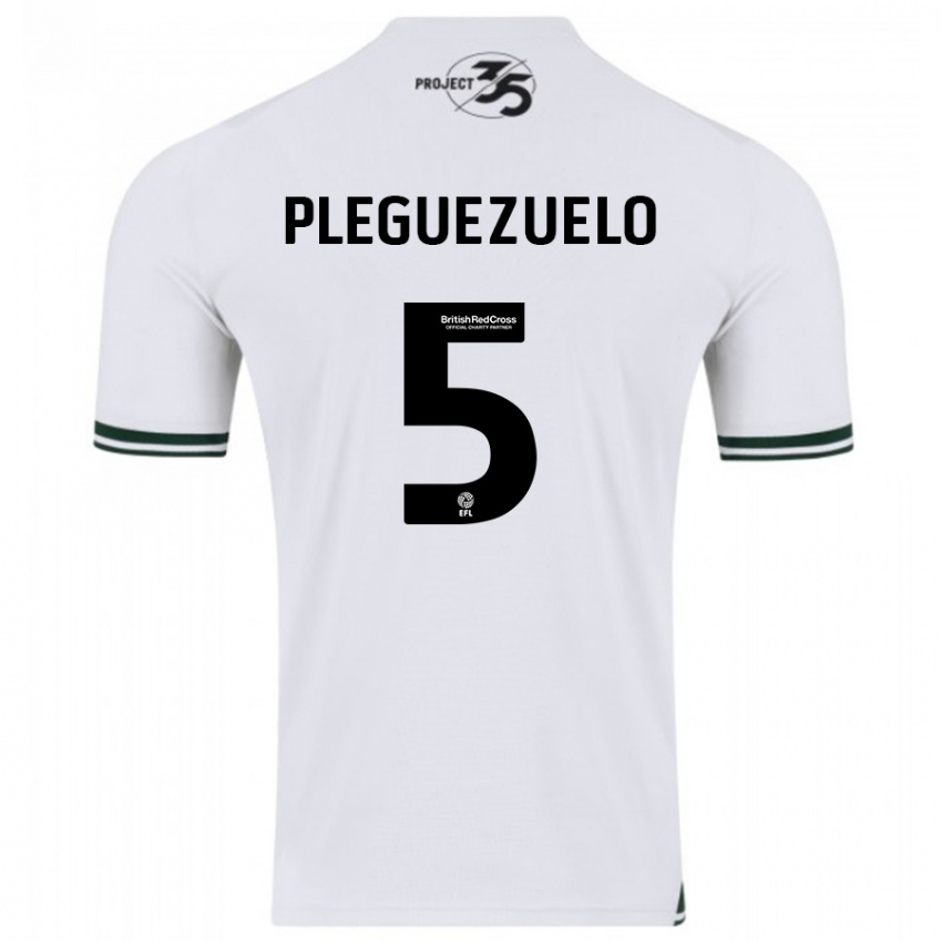 Kinderen Julio Pleguezuelo #5 Wit Uitshirt Uittenue 2023/24 T-Shirt België