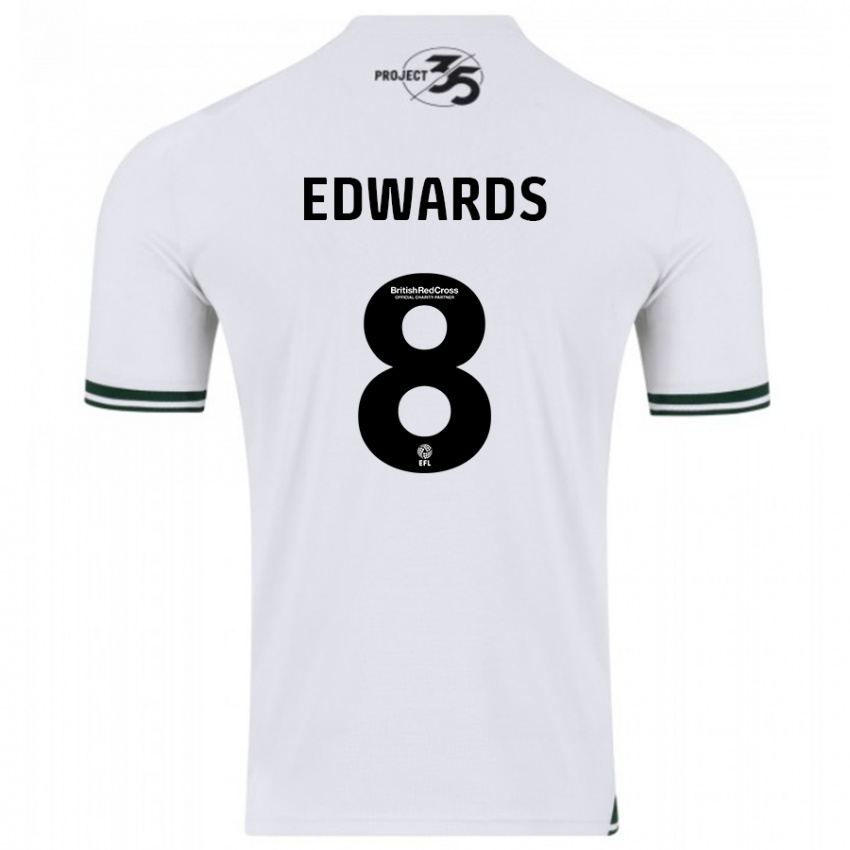 Kinderen Joe Edwards #8 Wit Uitshirt Uittenue 2023/24 T-Shirt België