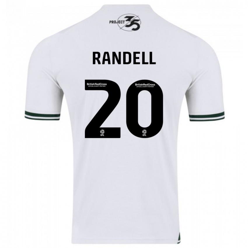 Kinderen Adam Randell #20 Wit Uitshirt Uittenue 2023/24 T-Shirt België