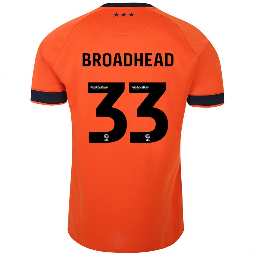 Kinderen Nathan Broadhead #33 Oranje Uitshirt Uittenue 2023/24 T-Shirt België