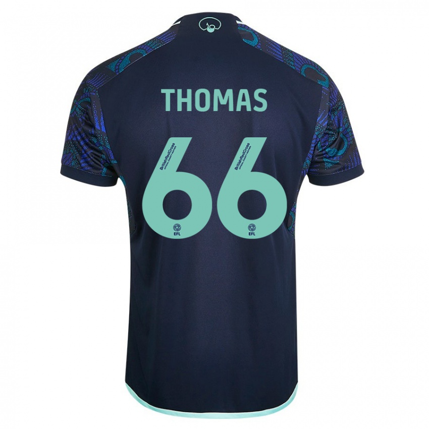 Kinder Luca Thomas #66 Blau Auswärtstrikot Trikot 2023/24 T-Shirt Belgien