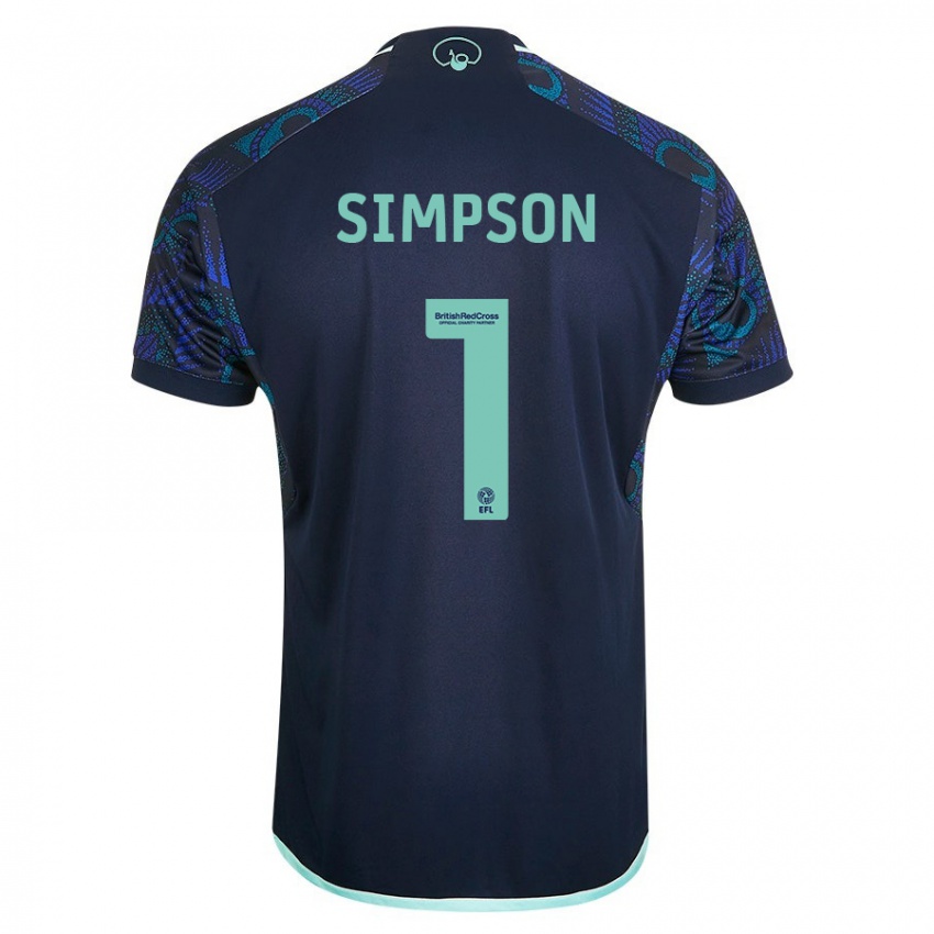 Kinder Carrie Simpson #1 Blau Auswärtstrikot Trikot 2023/24 T-Shirt Belgien