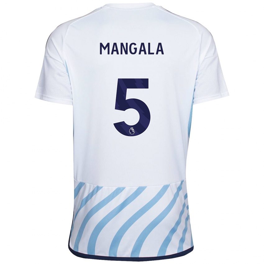 Kinderen Orel Mangala #5 Wit Blauw Uitshirt Uittenue 2023/24 T-Shirt België