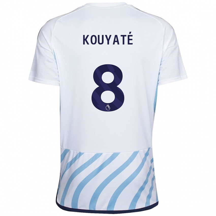 Kinderen Cheikhou Kouyaté #8 Wit Blauw Uitshirt Uittenue 2023/24 T-Shirt België