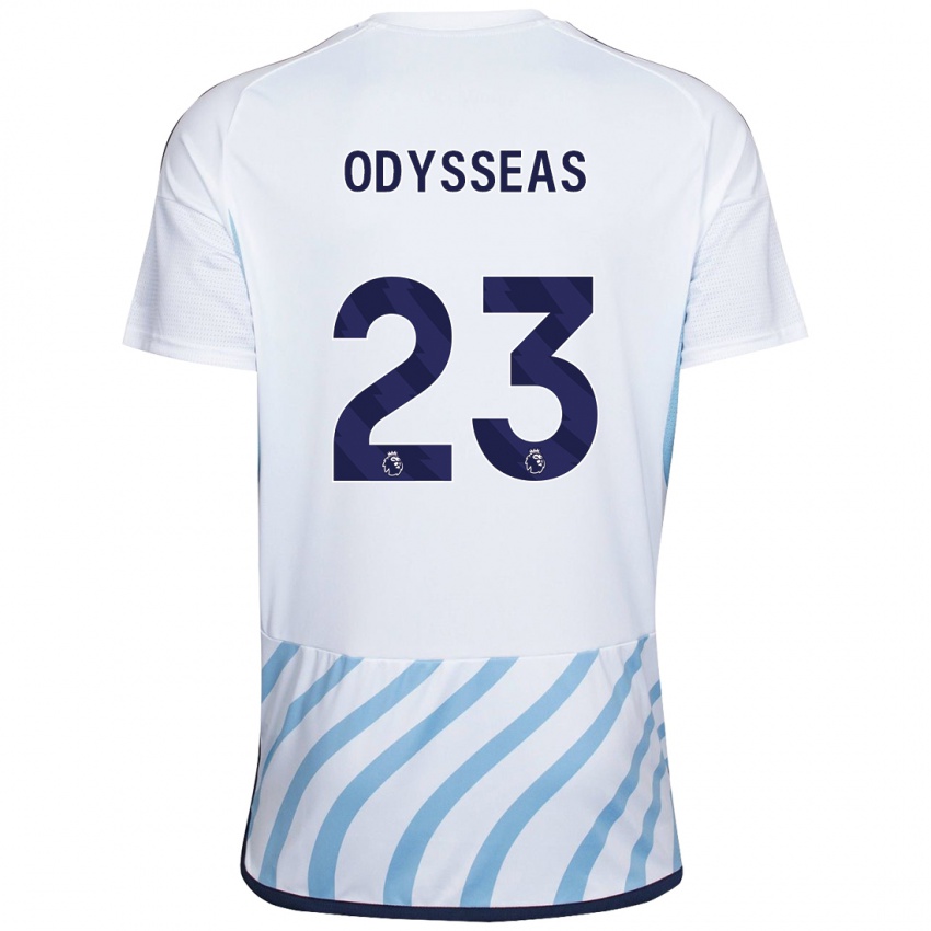 Kinderen Odysseas Vlachodimos #23 Wit Blauw Uitshirt Uittenue 2023/24 T-Shirt België