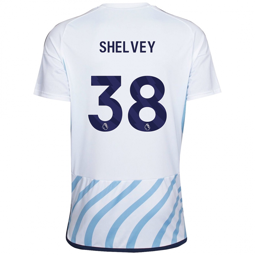 Enfant Maillot George Shelvey #38 Blanc Bleu Tenues Extérieur 2023/24 T-Shirt Belgique