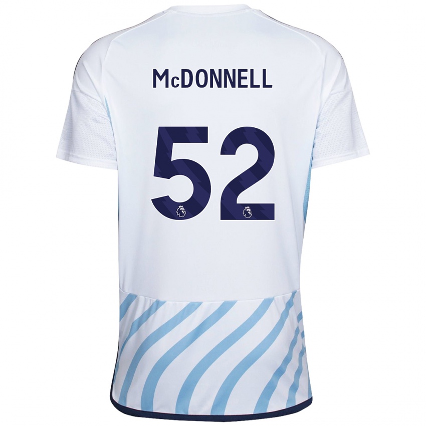 Kinderen Jamie Mcdonnell #52 Wit Blauw Uitshirt Uittenue 2023/24 T-Shirt België