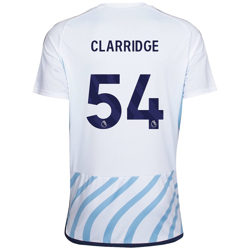 Enfant Maillot James Clarridge #54 Blanc Bleu Tenues Extérieur 2023/24 T-Shirt Belgique