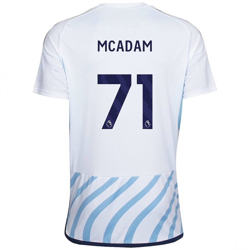 Enfant Maillot Kyle Mcadam #71 Blanc Bleu Tenues Extérieur 2023/24 T-Shirt Belgique