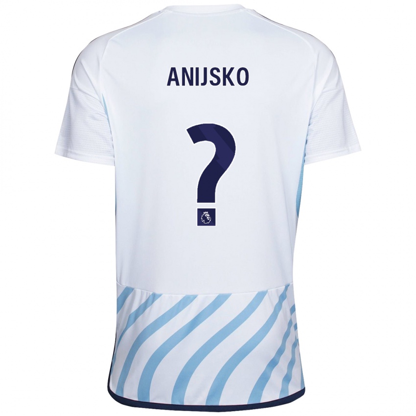 Kinderen Danny Anijsko #0 Wit Blauw Uitshirt Uittenue 2023/24 T-Shirt België