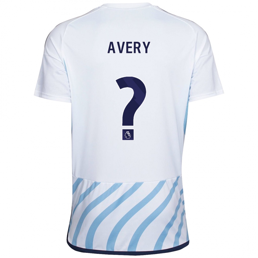 Enfant Maillot Theo Avery #0 Blanc Bleu Tenues Extérieur 2023/24 T-Shirt Belgique