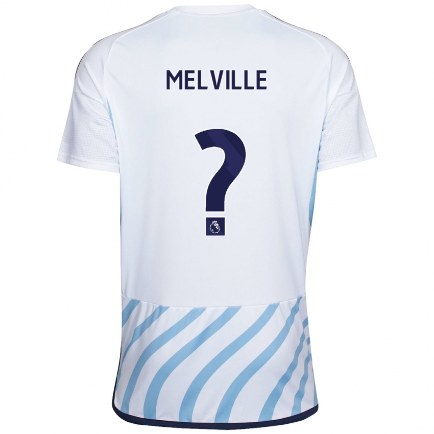 Kinderen Logan Melville #0 Wit Blauw Uitshirt Uittenue 2023/24 T-Shirt België