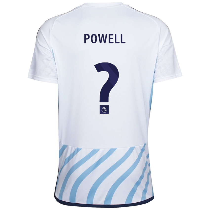 Kinderen Jayden Powell #0 Wit Blauw Uitshirt Uittenue 2023/24 T-Shirt België