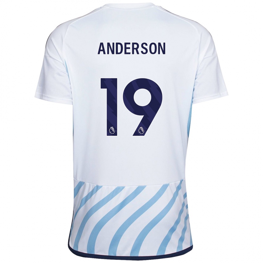 Kinderen Becky Anderson #19 Wit Blauw Uitshirt Uittenue 2023/24 T-Shirt België