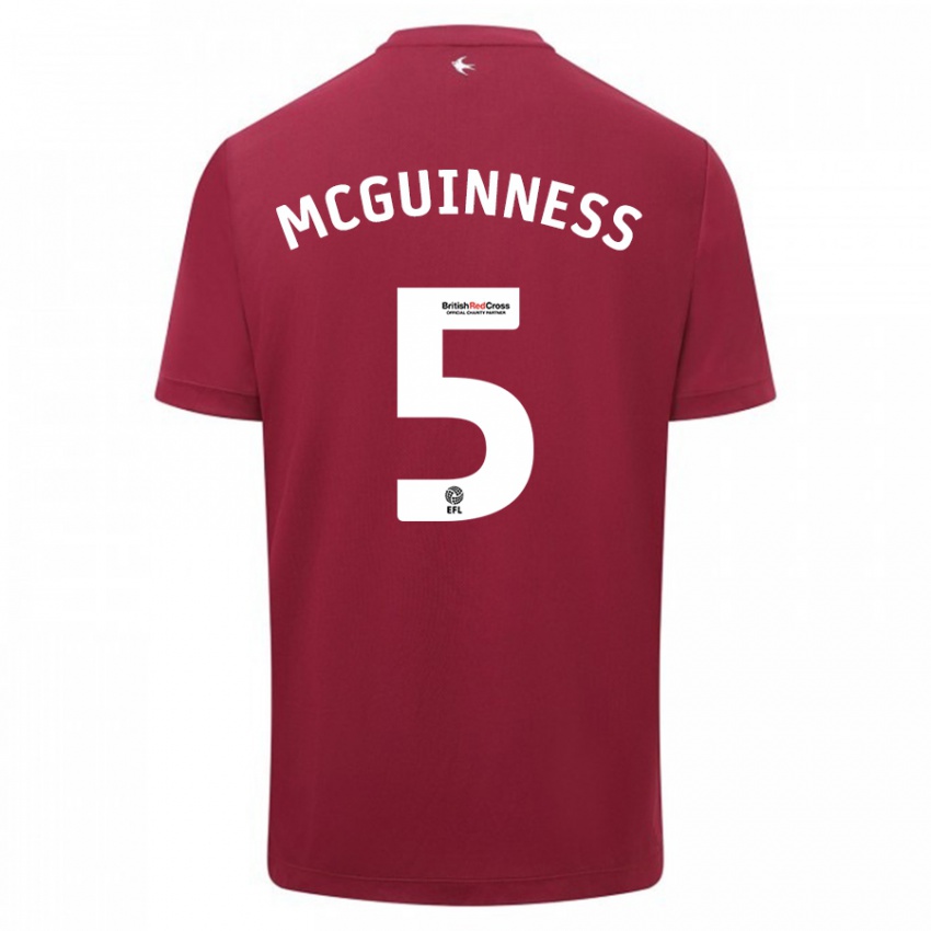 Kinderen Mark Mcguinness #5 Rood Uitshirt Uittenue 2023/24 T-Shirt België