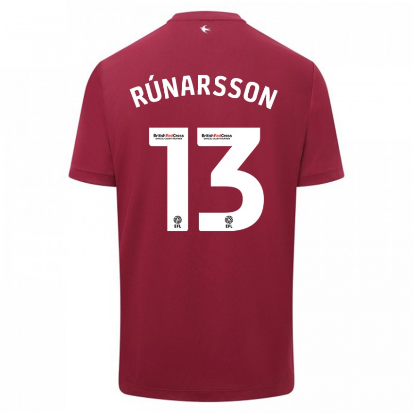 Kinderen Runar Alex Runarsson #13 Rood Uitshirt Uittenue 2023/24 T-Shirt België