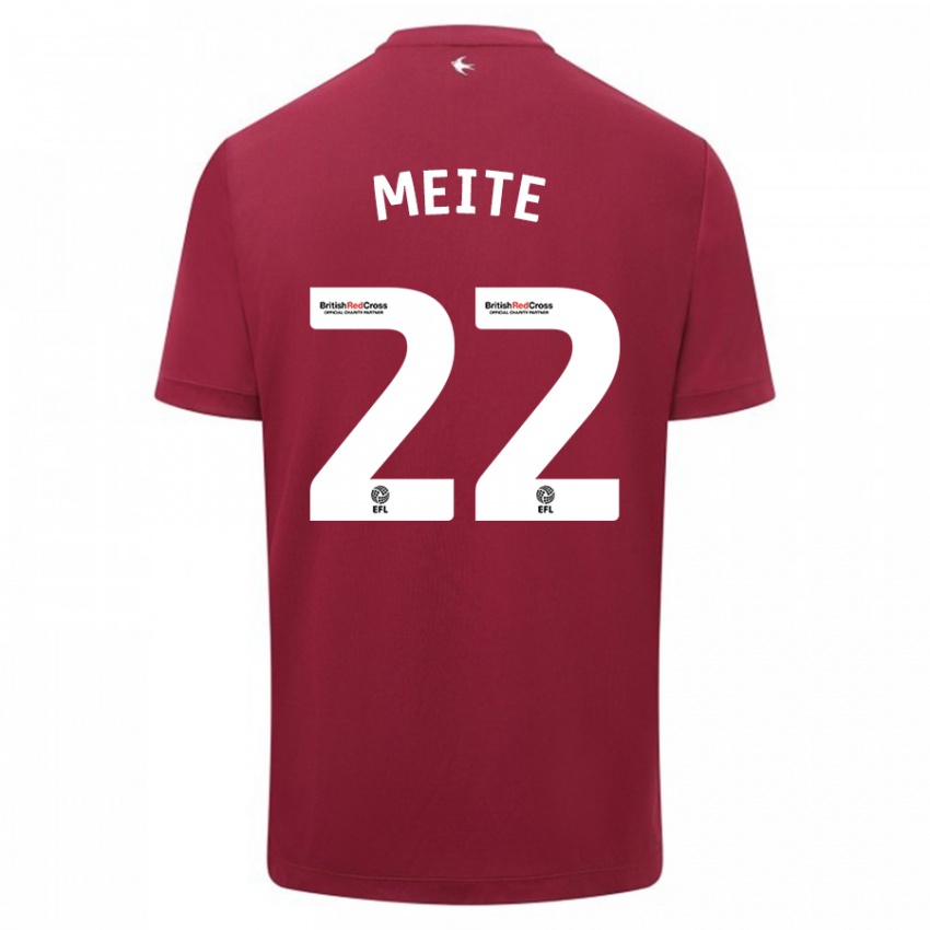 Kinderen Yakou Méïté #22 Rood Uitshirt Uittenue 2023/24 T-Shirt België