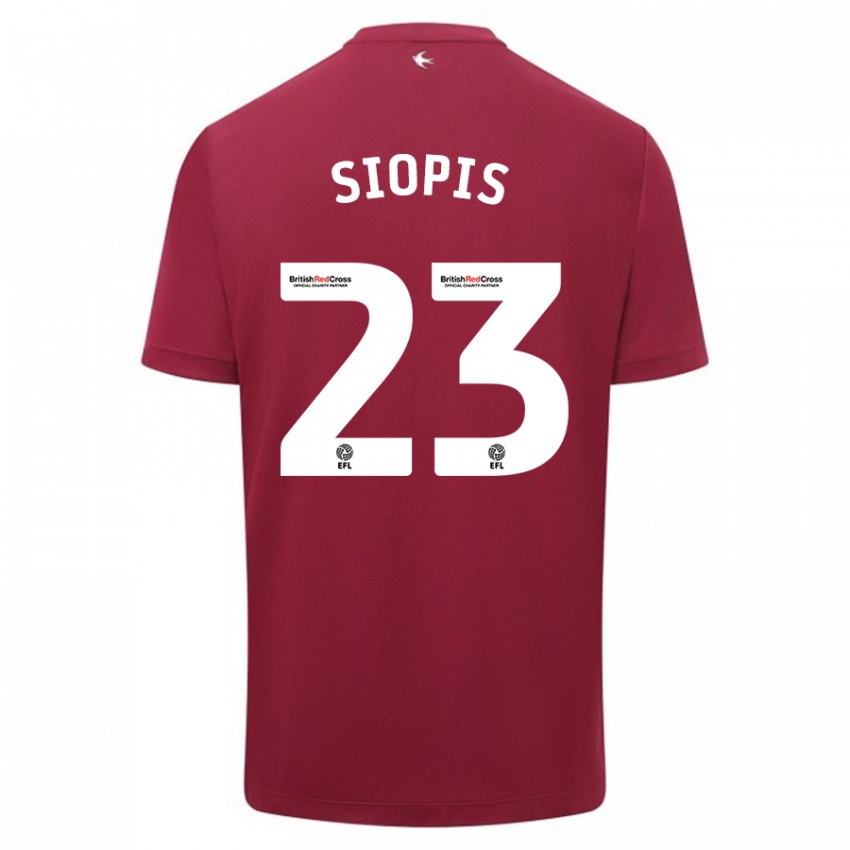 Kinderen Manolis Siopis #23 Rood Uitshirt Uittenue 2023/24 T-Shirt België