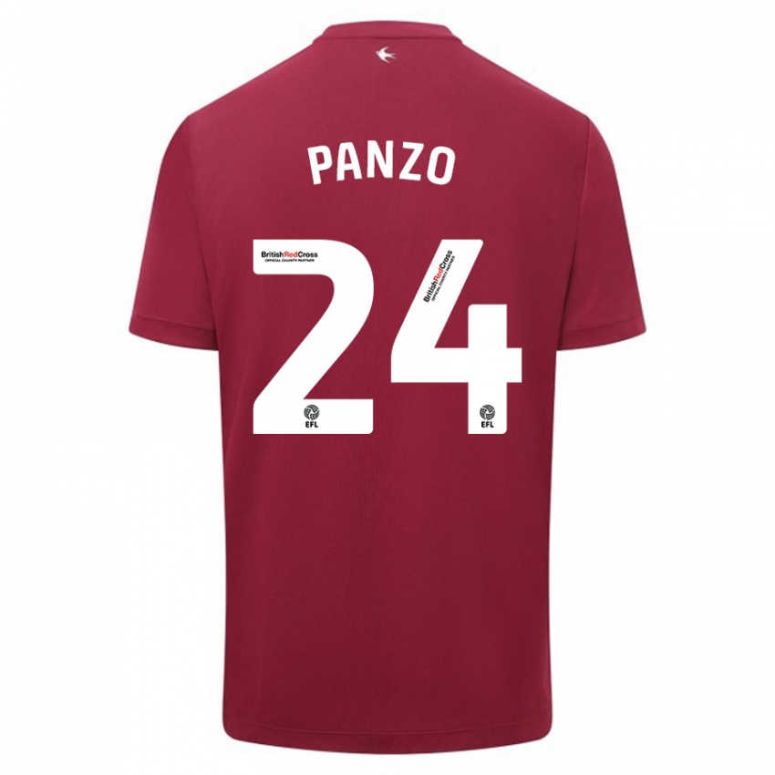 Kinderen Jonathan Panzo #24 Rood Uitshirt Uittenue 2023/24 T-Shirt België