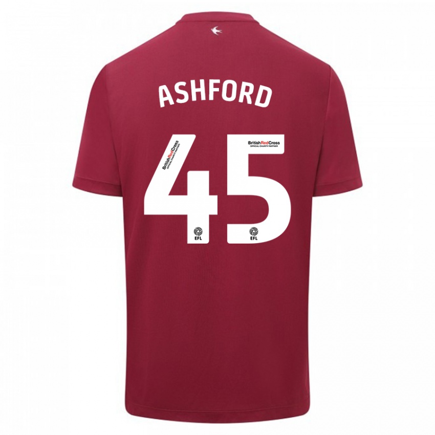 Kinderen Cian Ashford #45 Rood Uitshirt Uittenue 2023/24 T-Shirt België