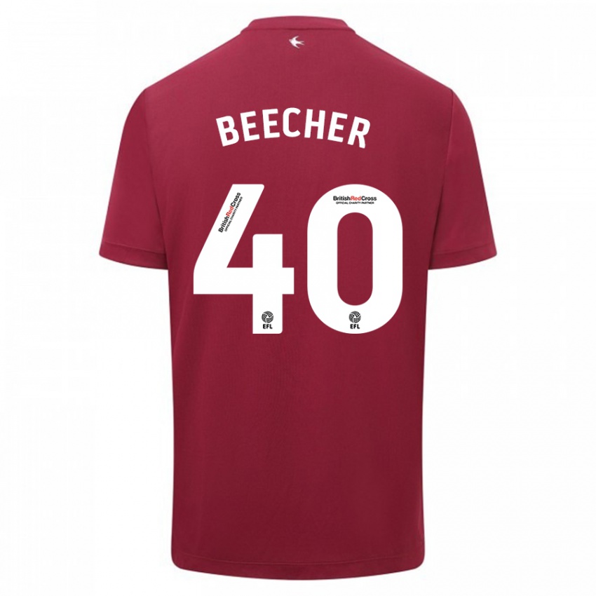 Kinderen Josh Beecher #40 Rood Uitshirt Uittenue 2023/24 T-Shirt België