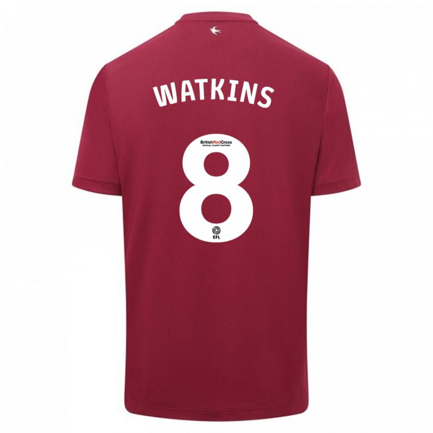 Kinderen Seren Watkins #8 Rood Uitshirt Uittenue 2023/24 T-Shirt België