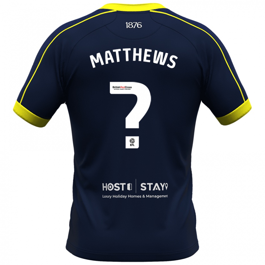 Kinderen Ajay Matthews #0 Marine Uitshirt Uittenue 2023/24 T-Shirt België