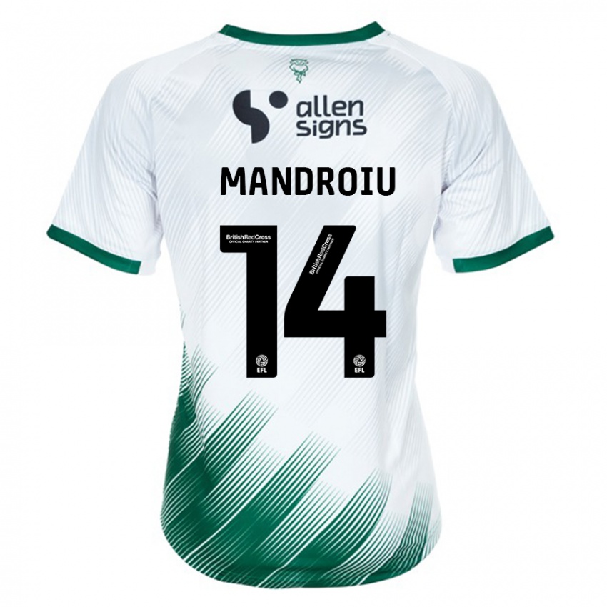 Kinderen Daniel Mandroiu #14 Wit Uitshirt Uittenue 2023/24 T-Shirt België