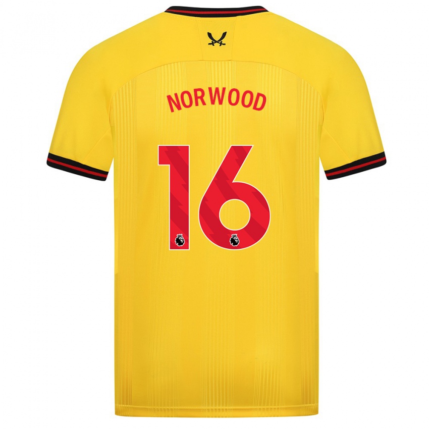 Kinderen Oliver Norwood #16 Geel Uitshirt Uittenue 2023/24 T-Shirt België