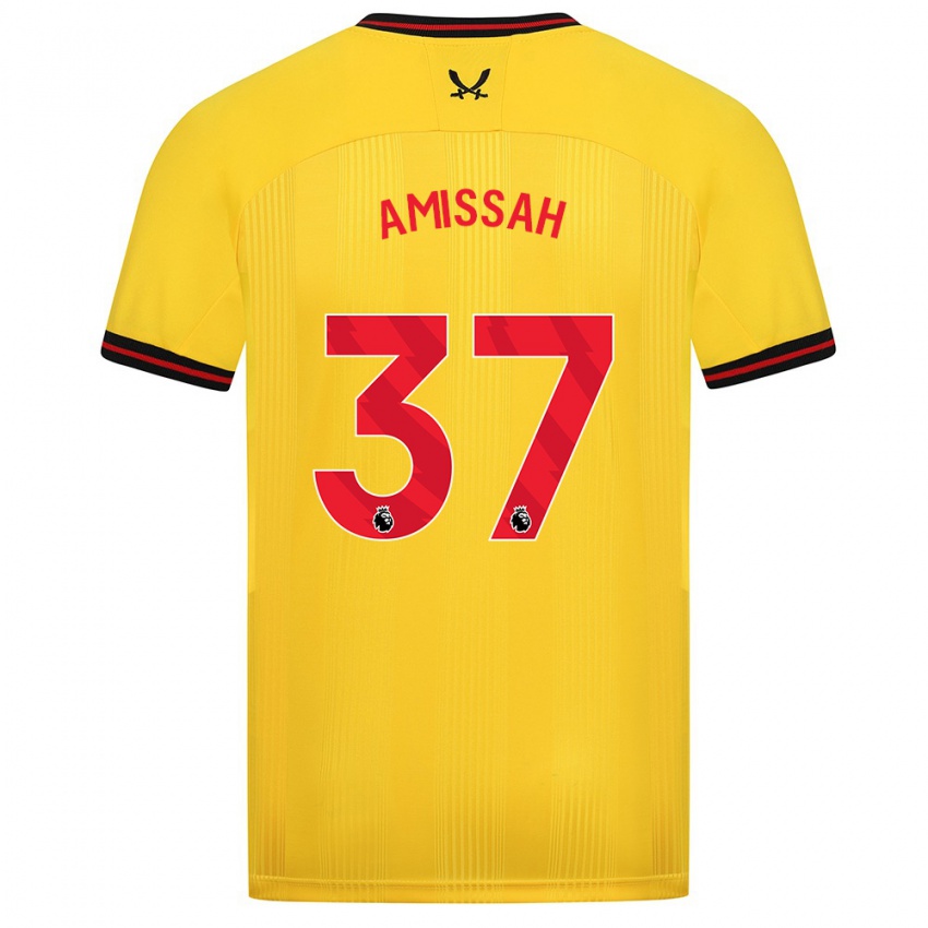 Kinder Jordan Amissah #37 Gelb Auswärtstrikot Trikot 2023/24 T-Shirt Belgien
