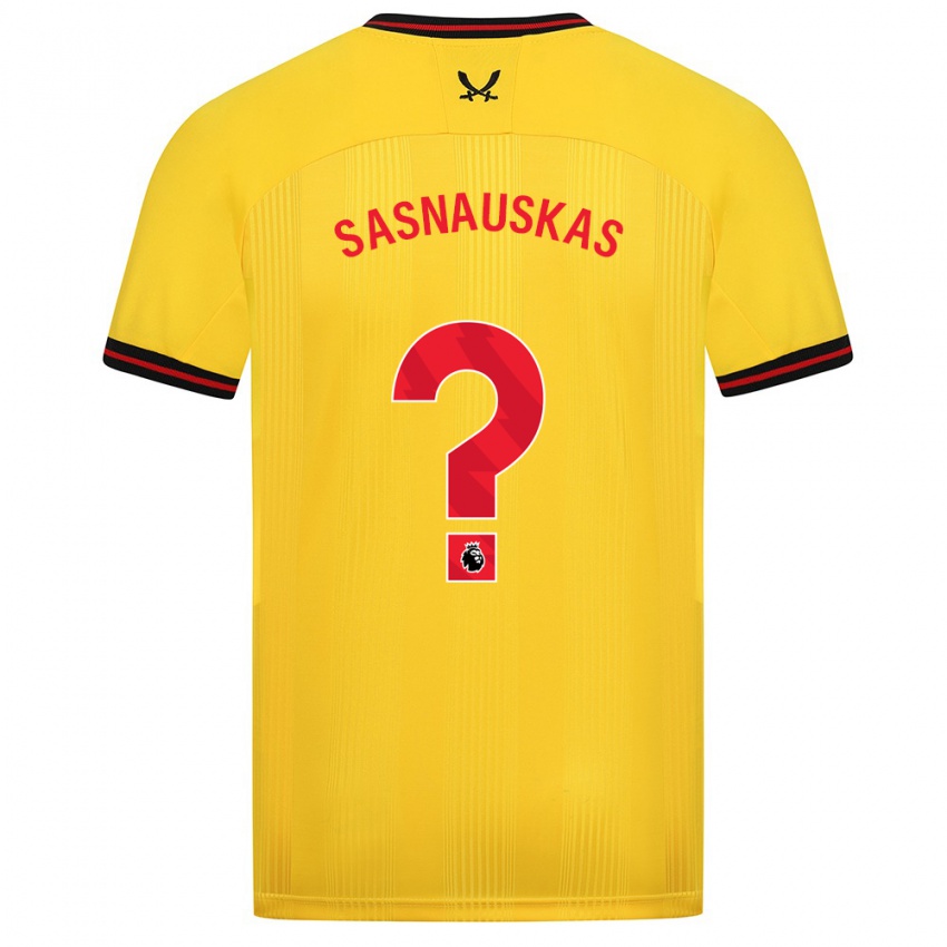 Kinderen Dovydas Sasnauskas #0 Geel Uitshirt Uittenue 2023/24 T-Shirt België