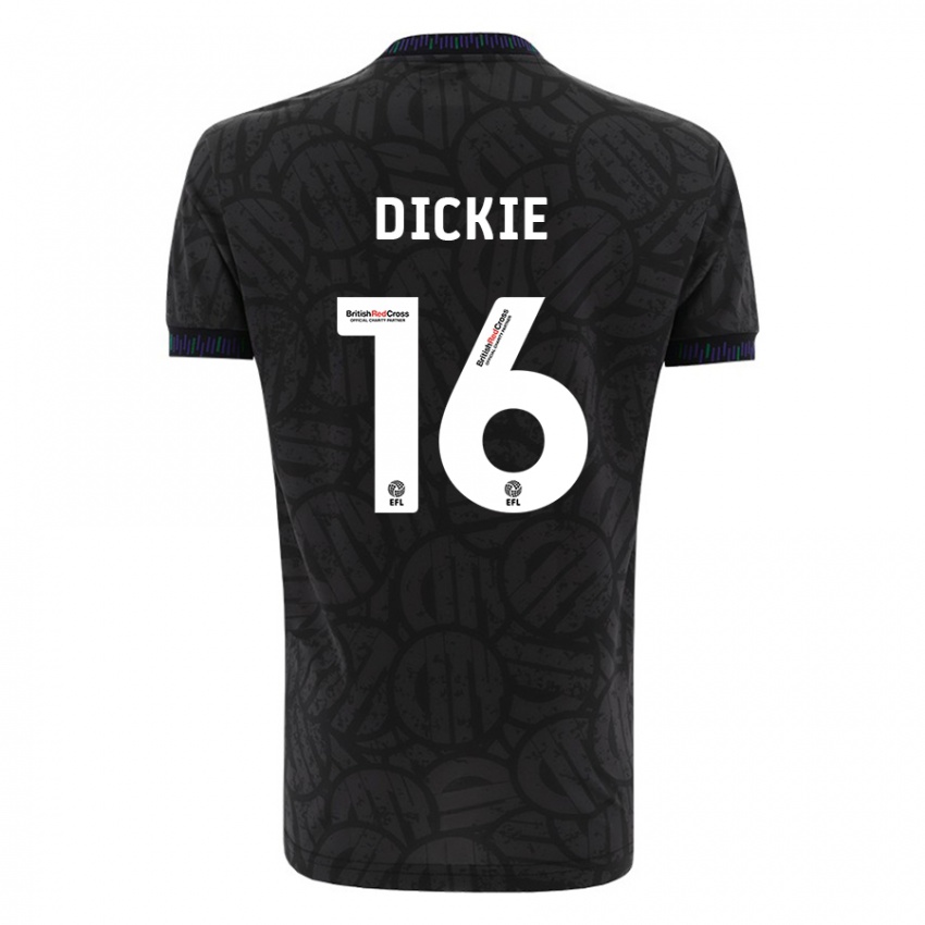 Kinder Rob Dickie #16 Schwarz Auswärtstrikot Trikot 2023/24 T-Shirt Belgien